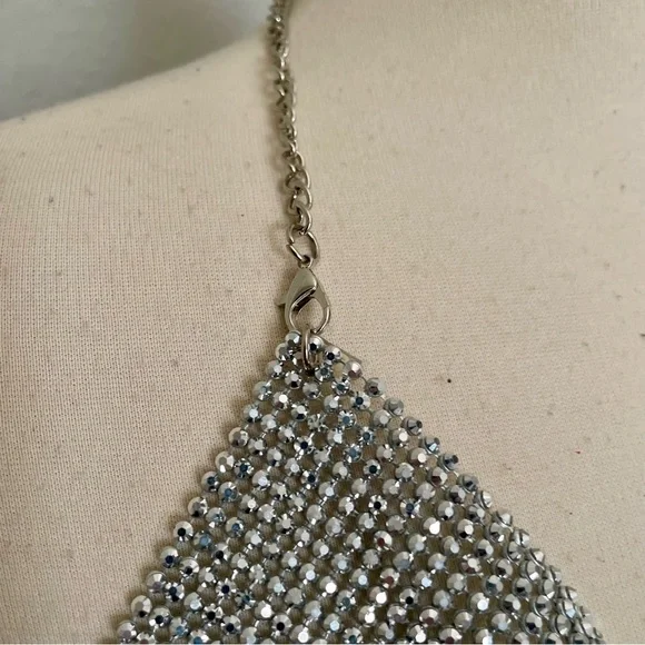 NWT Bodyrage Silver Chainmail Halter Top OSFM Clubwear Sexy New - Picture 6 of 9